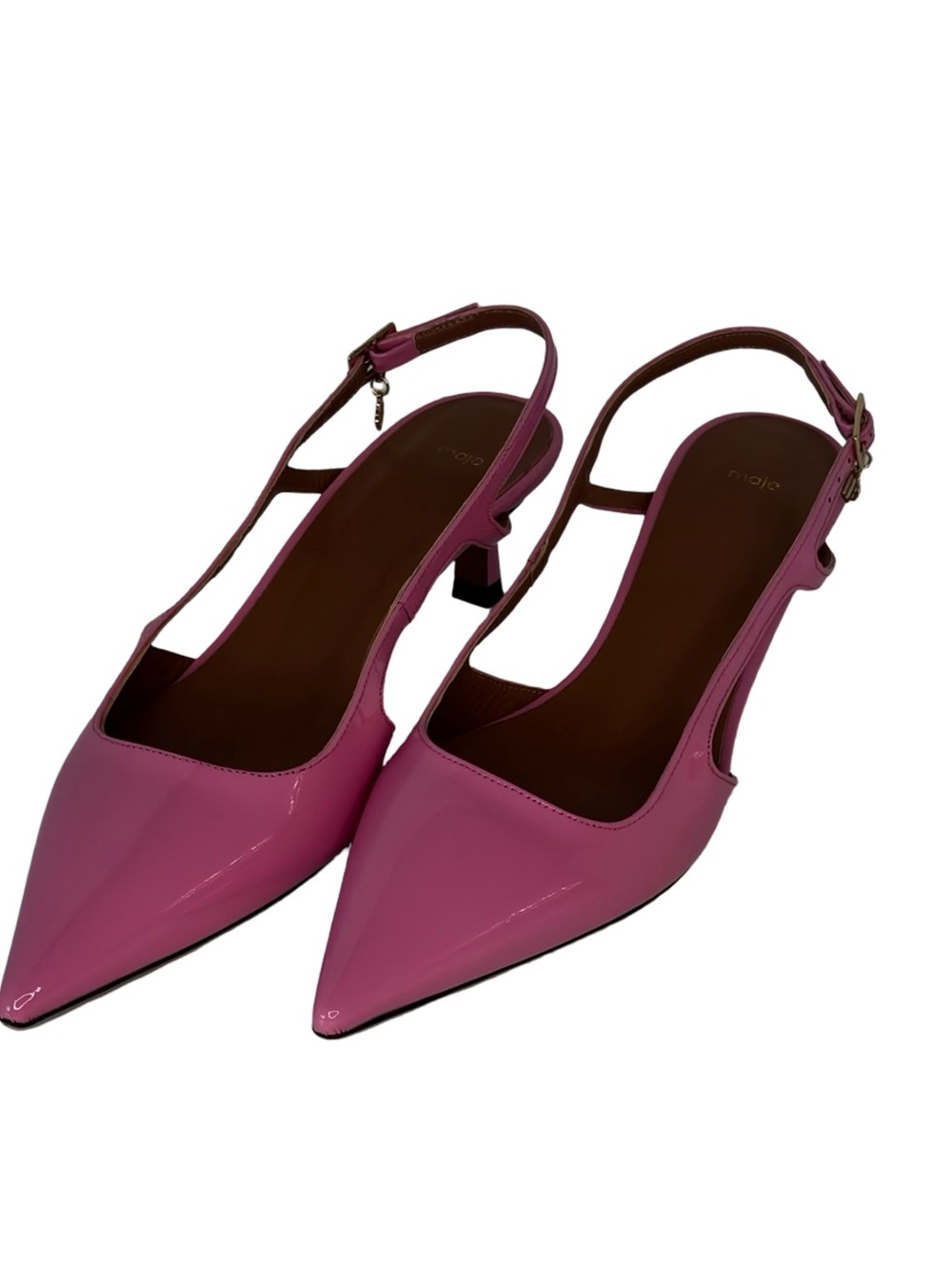 Maje patent leather pink pumps